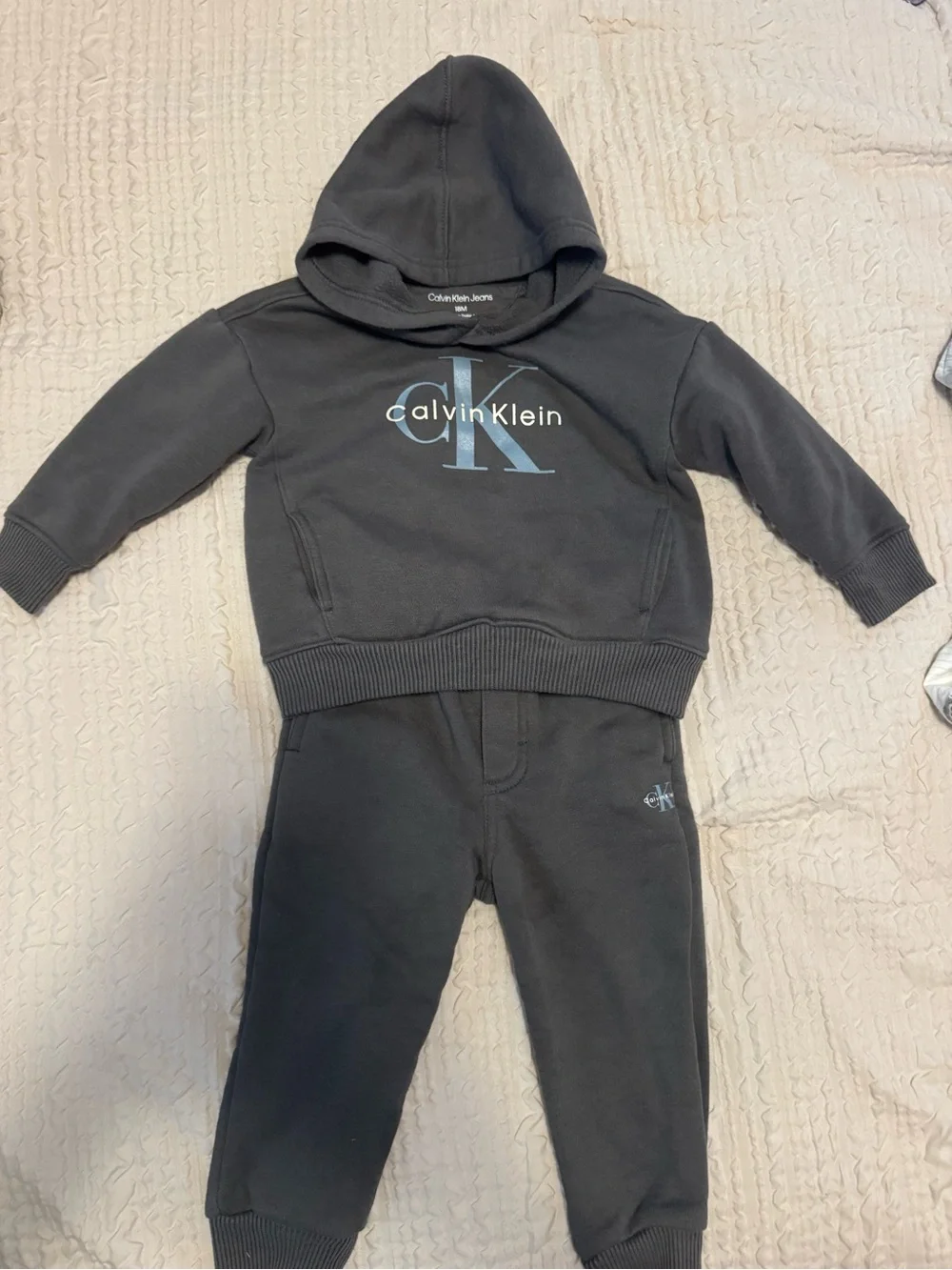 Calvin Klein Jeans Kids' Charcoal Gray Hoodie & Jogger Set